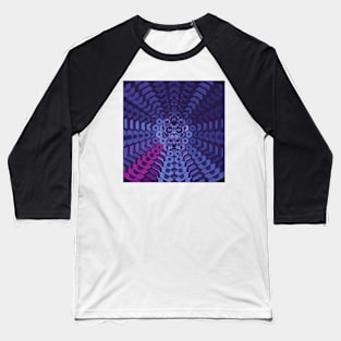 Electroluminated Skull Radiate - Eggplant Baseball T-Shirt